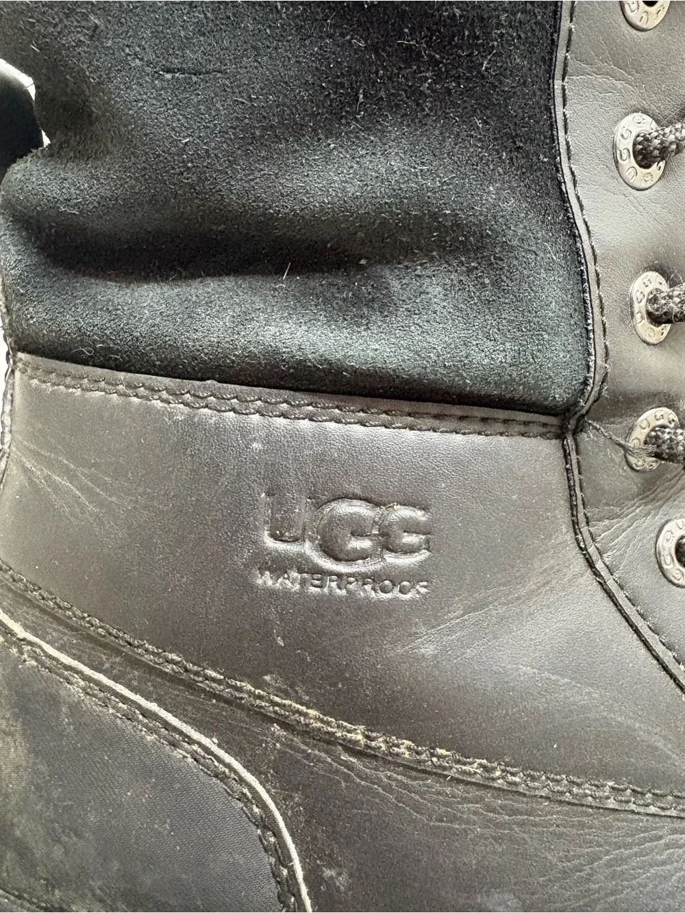 Ugg Boots Kids 4 Butte Lace Up Tall Thinsulate Waterproof All Black Winter